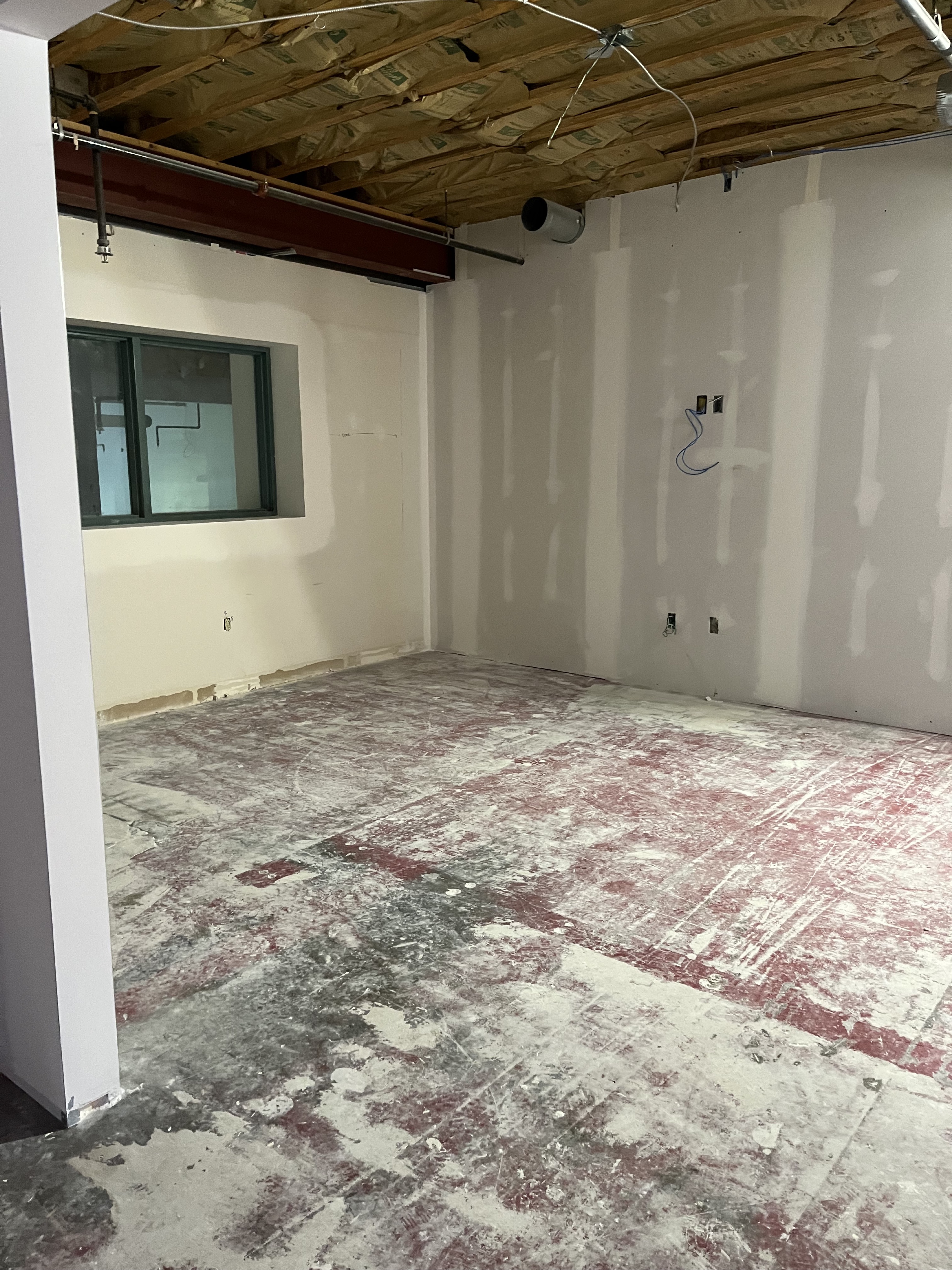 Drywall room with finished walls